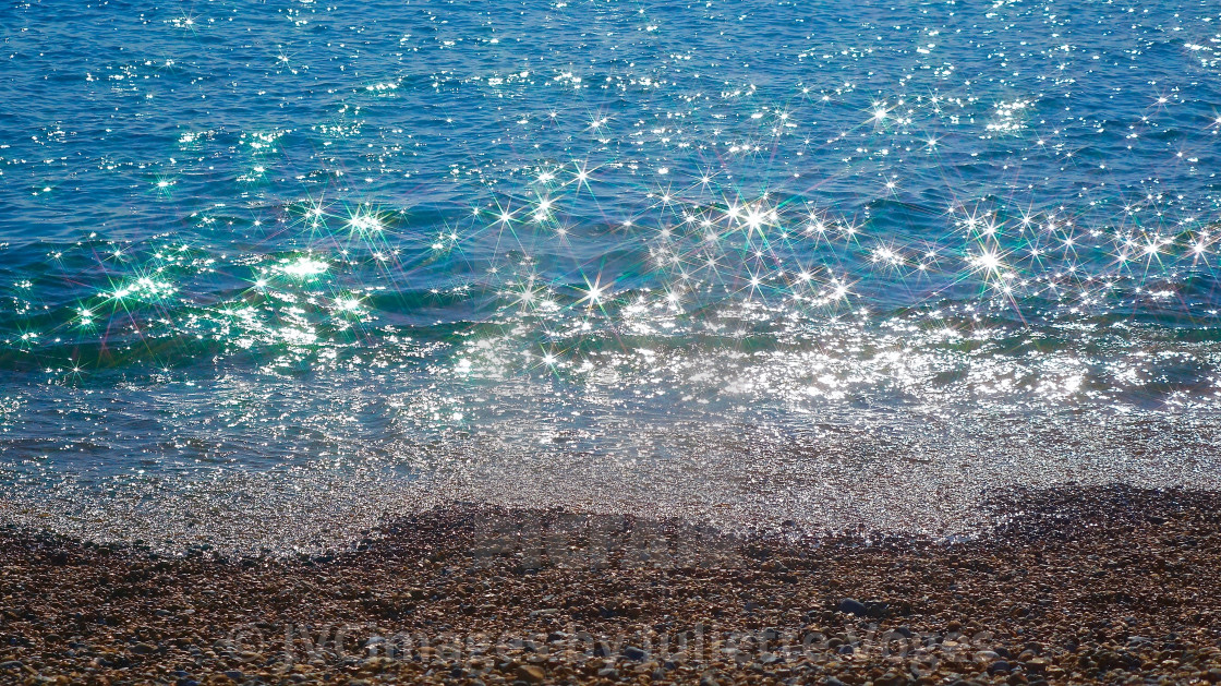 "Sparkling Blue Sea Shore" by JVCimages by Juliette Voges - £10.00 "Sparkling Blue Sea Shore" stock image