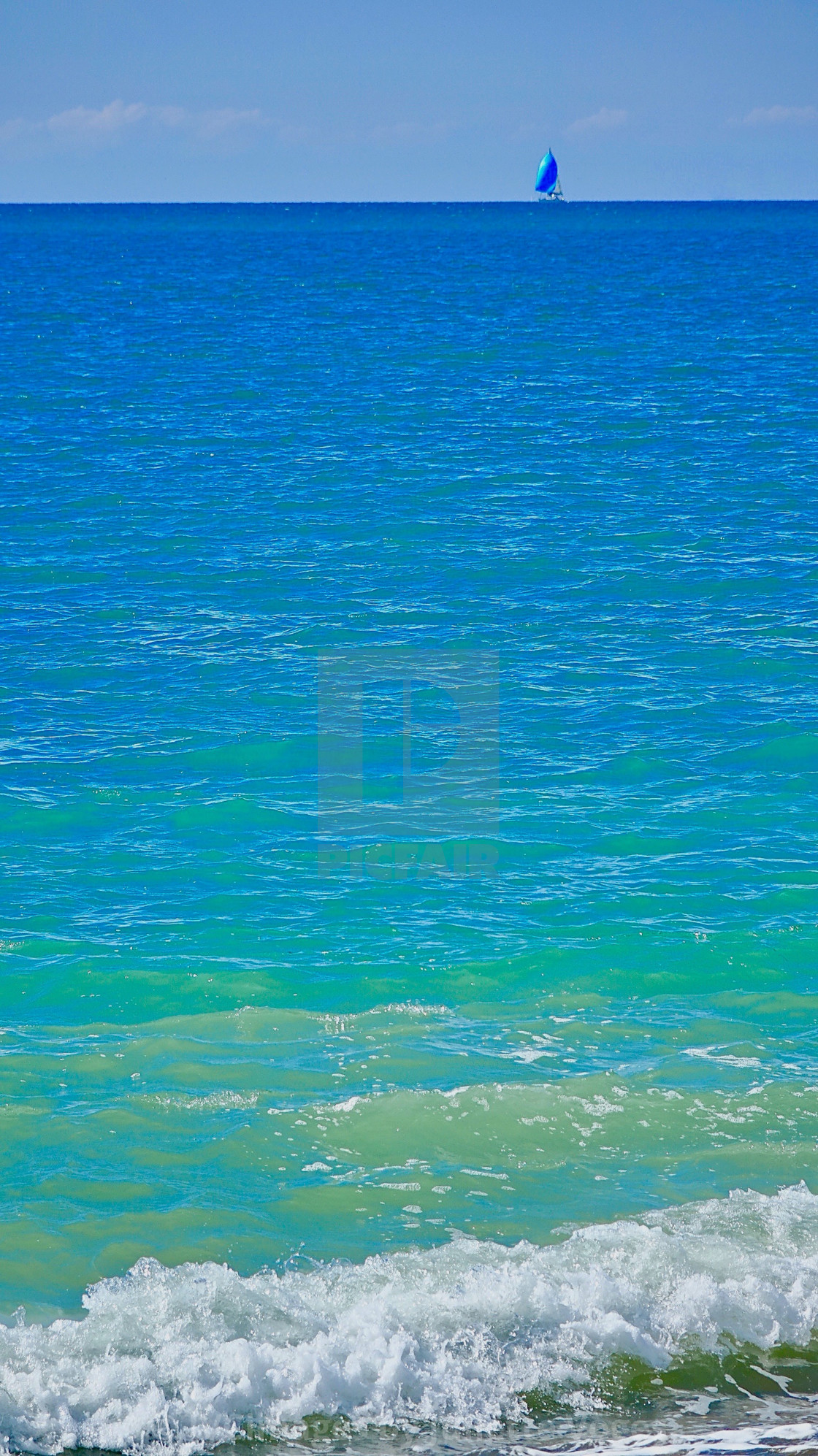 "Boat On Distant Sea Horizon" by JVCimages by Juliette Voges - £10.00 "Boat On Distant Sea Horizon" stock image