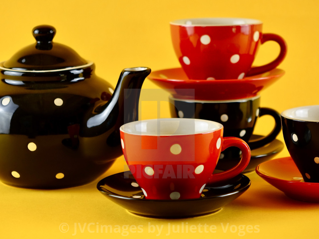 "Polka Dot Tea Set" stock image