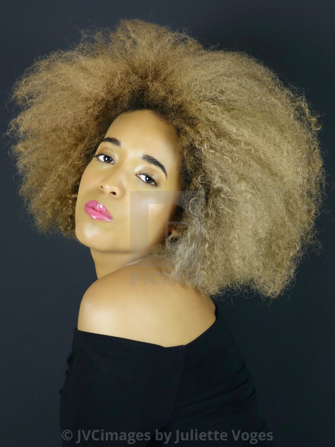 "Celebrate The Afro : Blonde" by JVCimages by Juliette Voges - £10.00 "Celebrate The Afro : Blonde" stock image