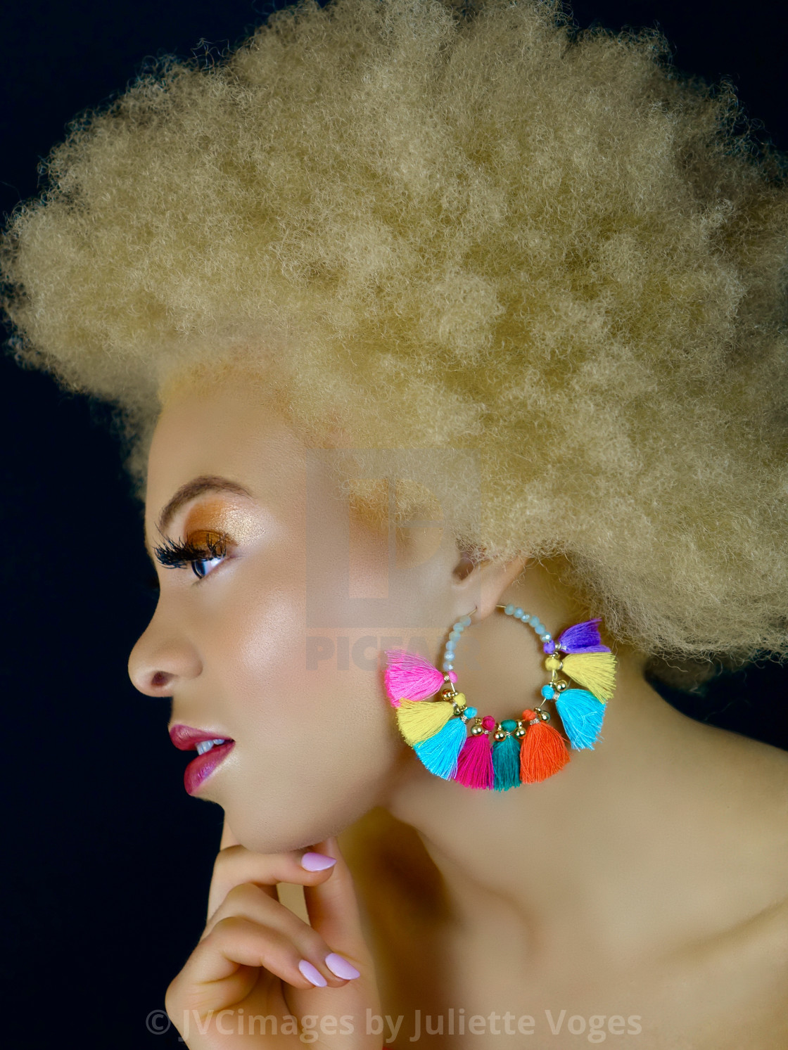 "Celebrate The Afro : Albino Blonde" by JVCimages by Juliette Voges - £10.00 "Celebrate The Afro : Albino Blonde" stock image
