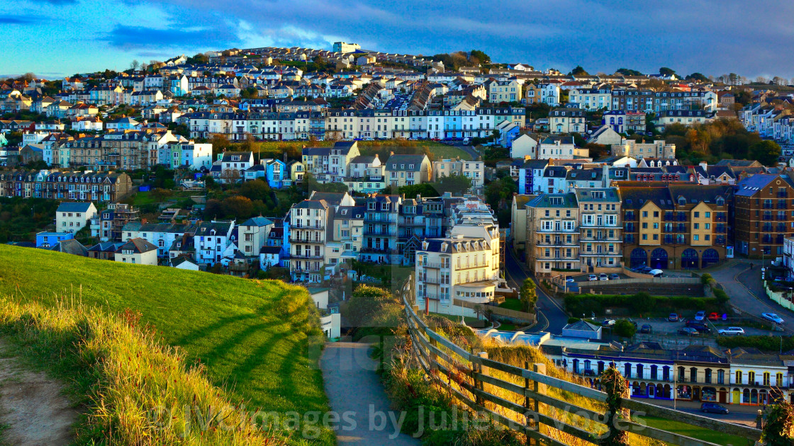 "Pretty Town At Sunset" stock image