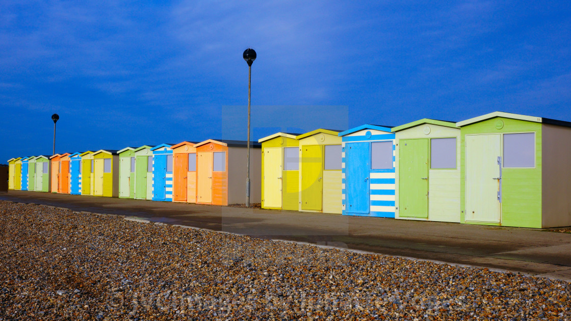 "Bright Colourful Beach Huts" stock image