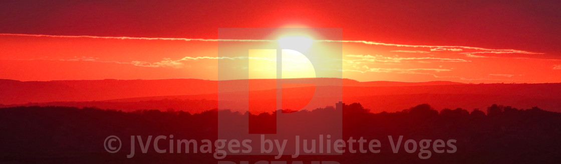 "Sunset Beyond Beachy Head (Widescape)" stock image