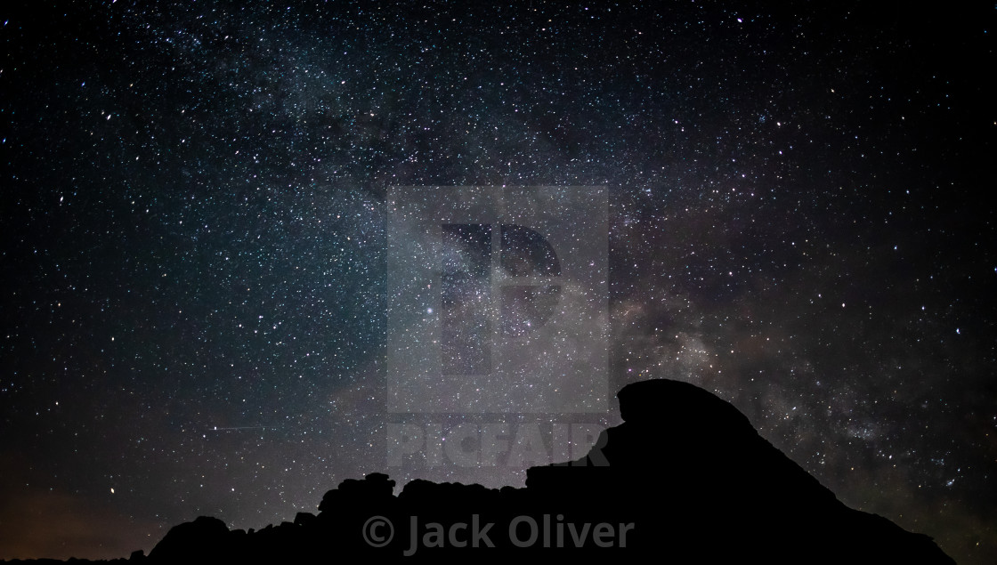 "Milky way shinning bright over Haytor's Rocks" by Jack Oliver - £6.20 "Milky way shinning bright over Haytor's Rocks" stock image