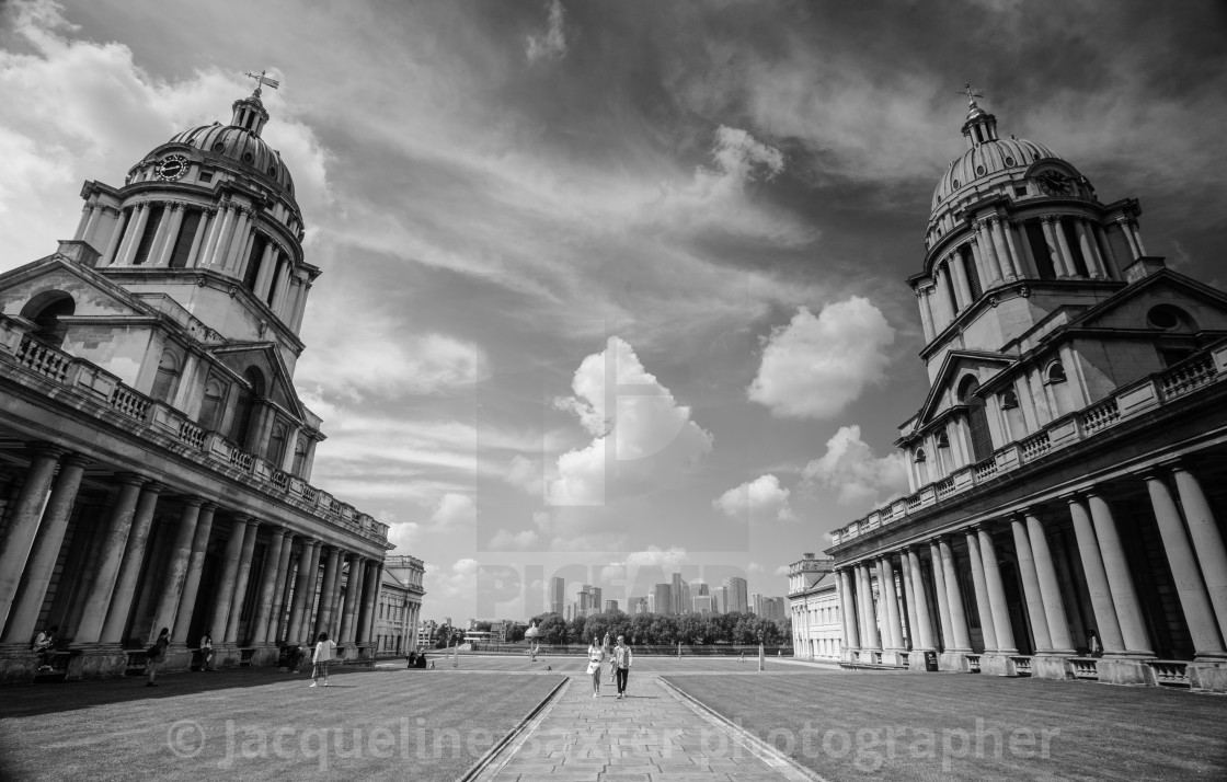 "Greenwich towards the Thames" stock image