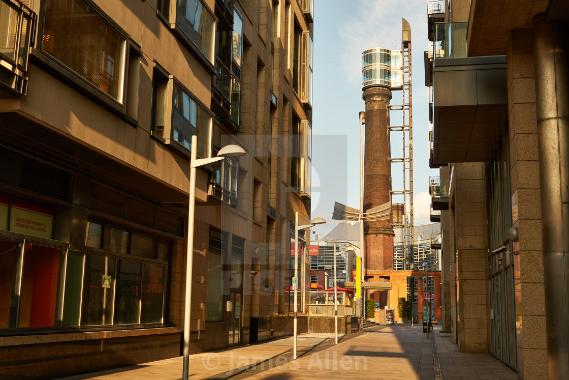 "Sunset, old Jameson distillery in Dublin." stock image