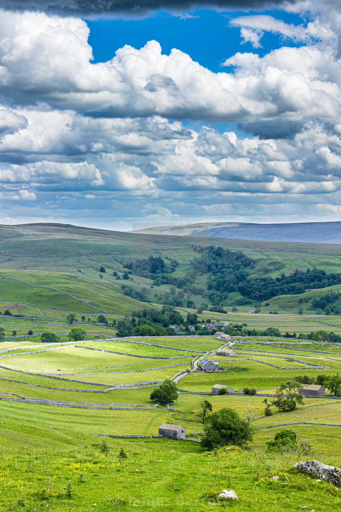 "Field barns above Malham" stock image