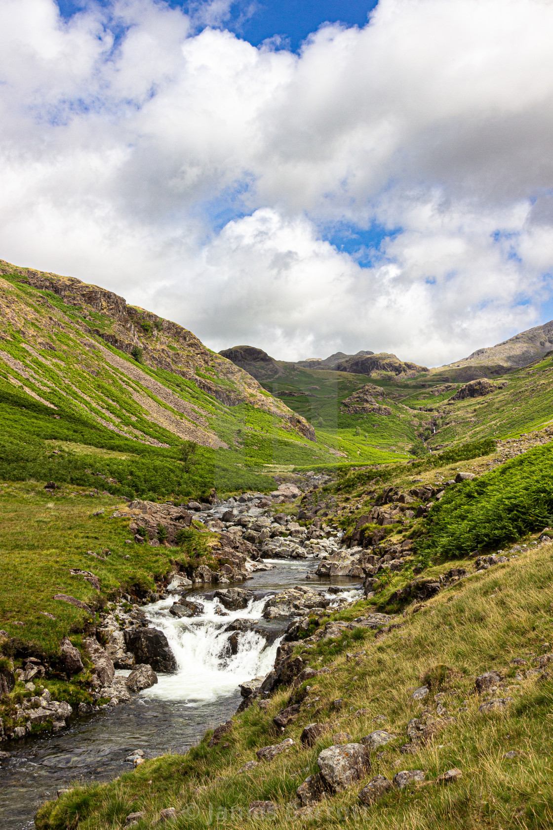 "Looking down Eskdale." stock image