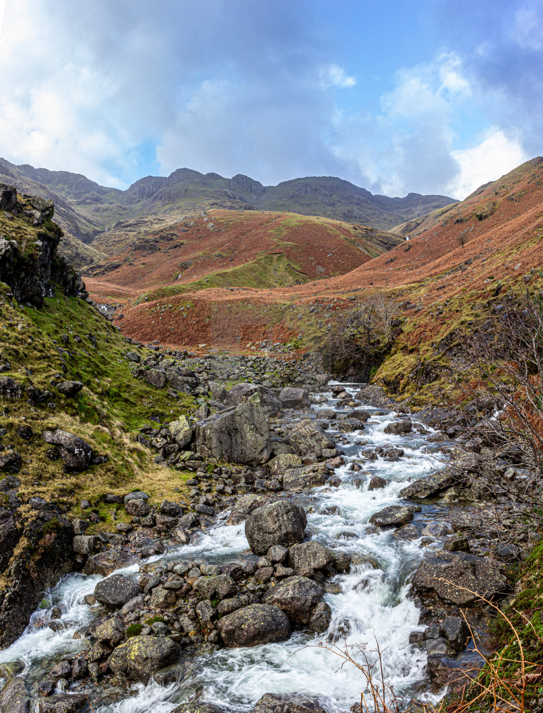 "Looking up Oxendale Beck" stock image