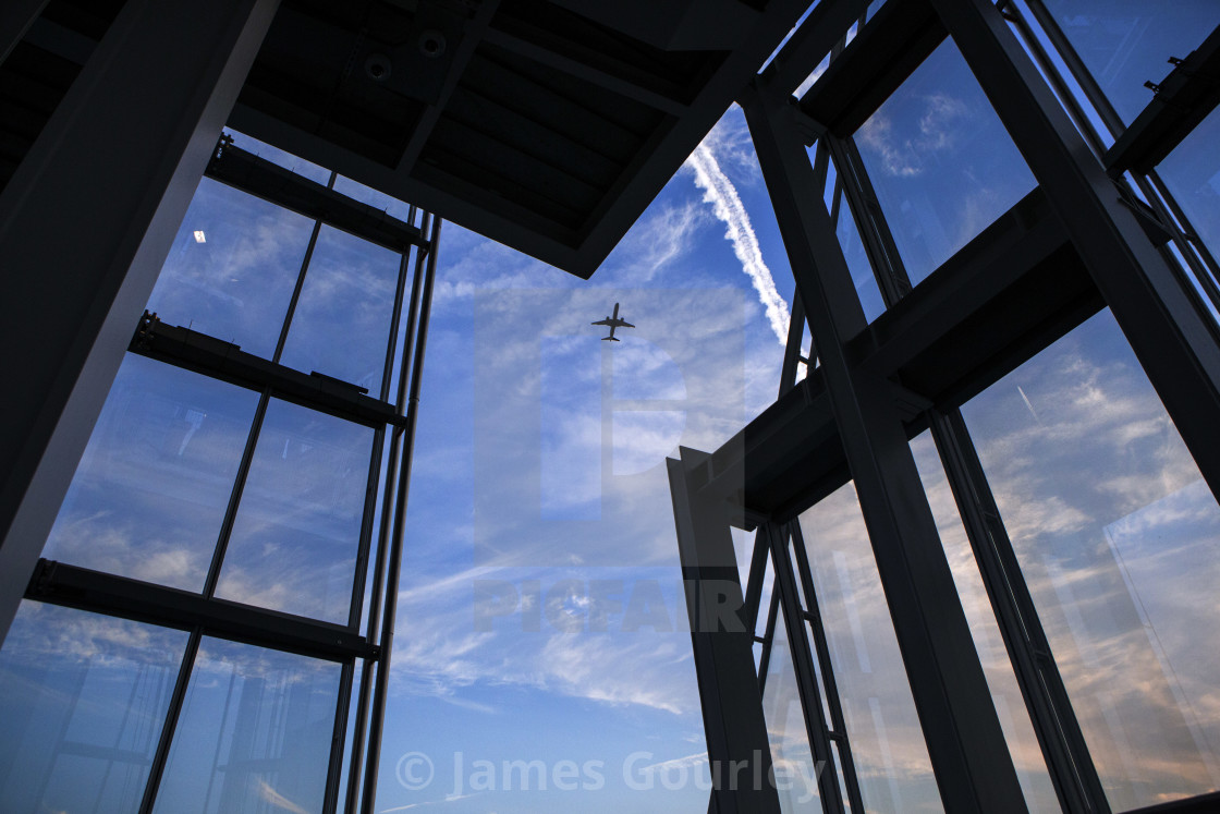 "Flying over the Shard" stock image