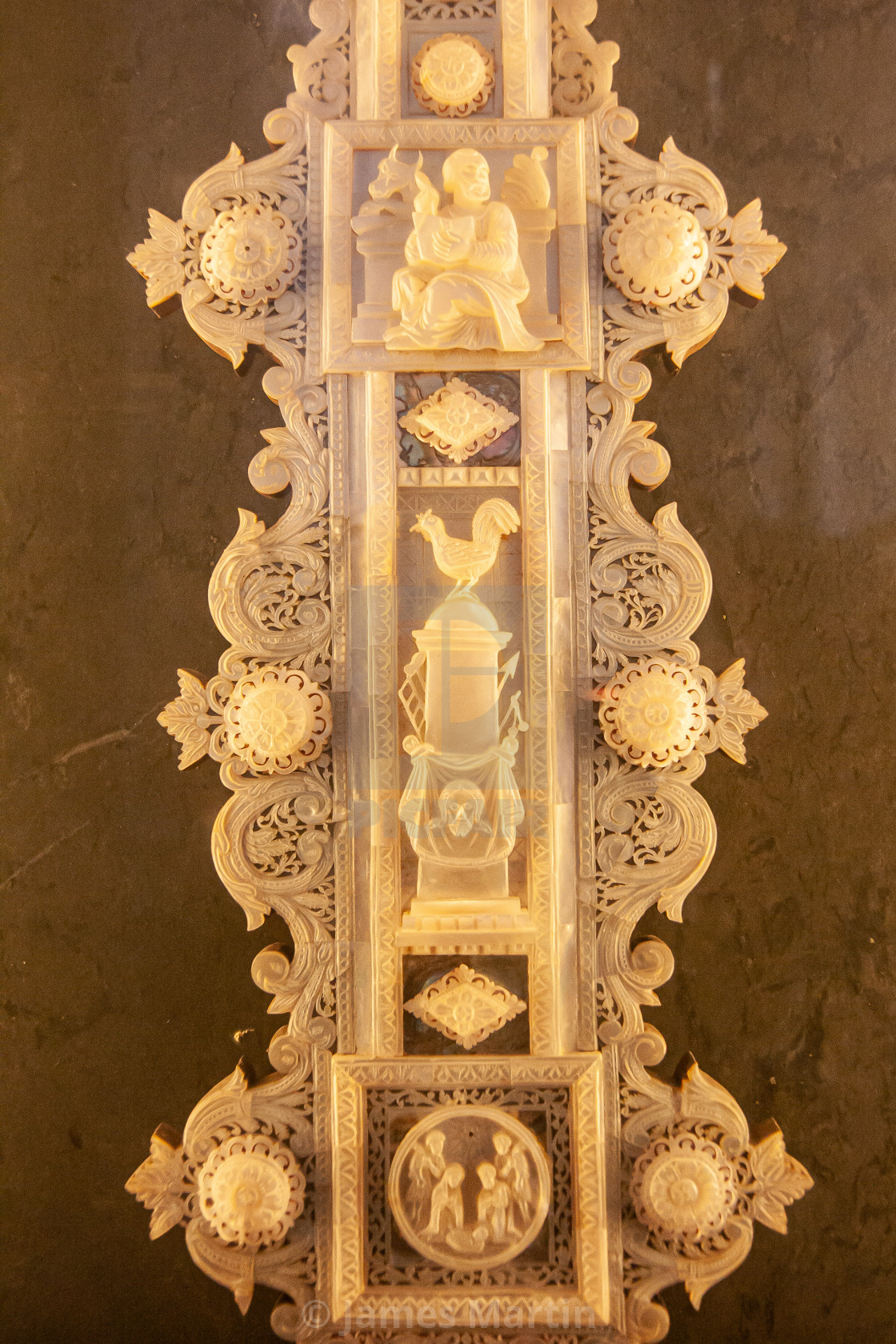 "Detail of a Carved Mother of Pearl Cross" by James Martin - $10.68 "Detail of a Carved Mother of Pearl Cross" stock image