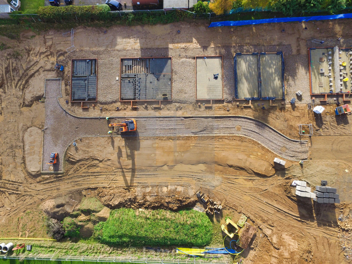 "Aerial view of construction site" stock image