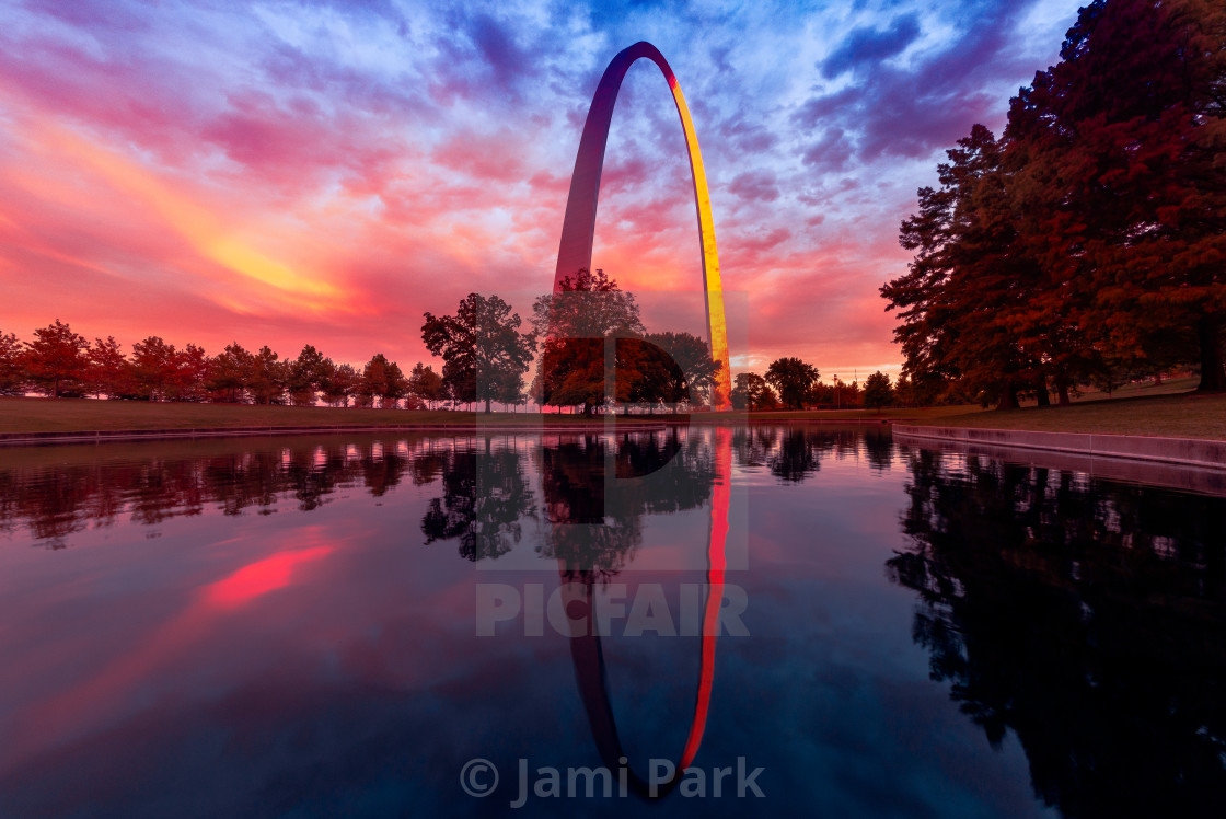 "Arch at Sunset" stock image