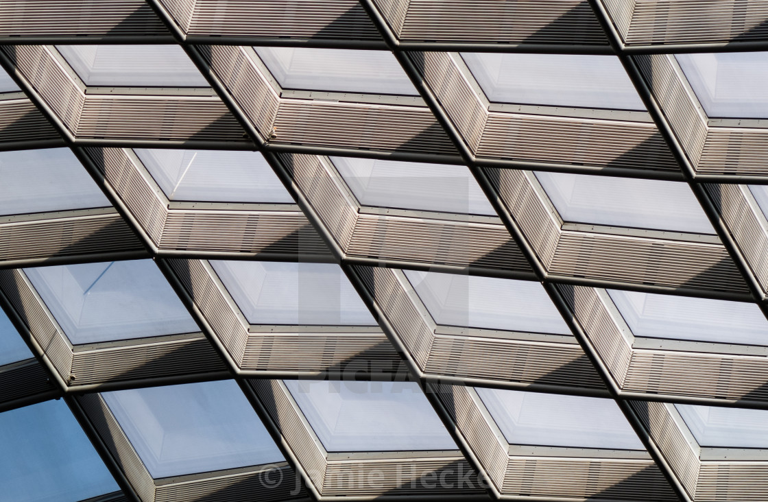 "A closeup of the glass ceiling of the Kogod courtyard, Smithsonian American Art Museum" stock image