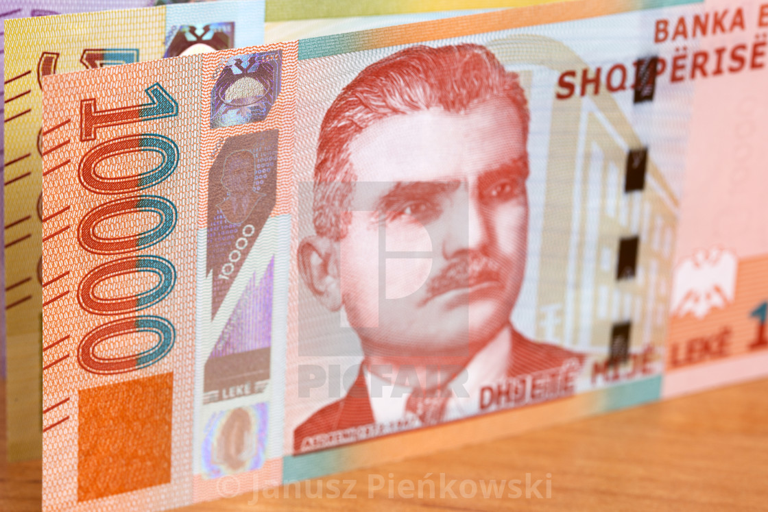 "Albanian money a business background" stock image