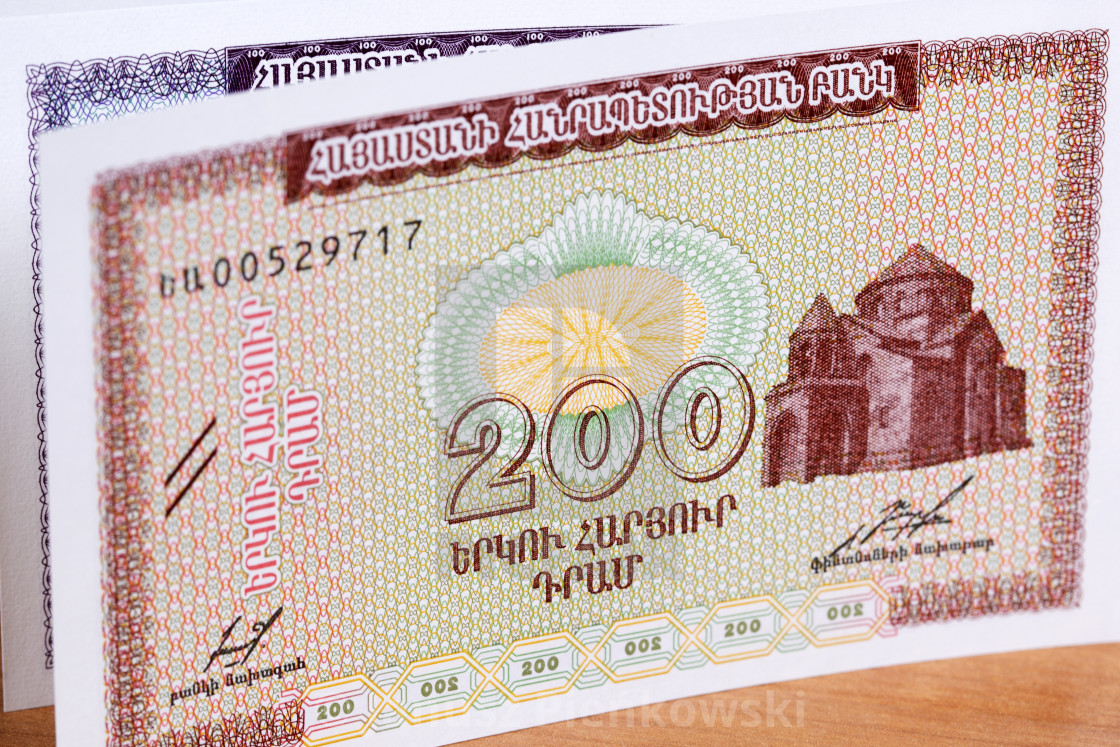 "Old Armenian money a business background" stock image