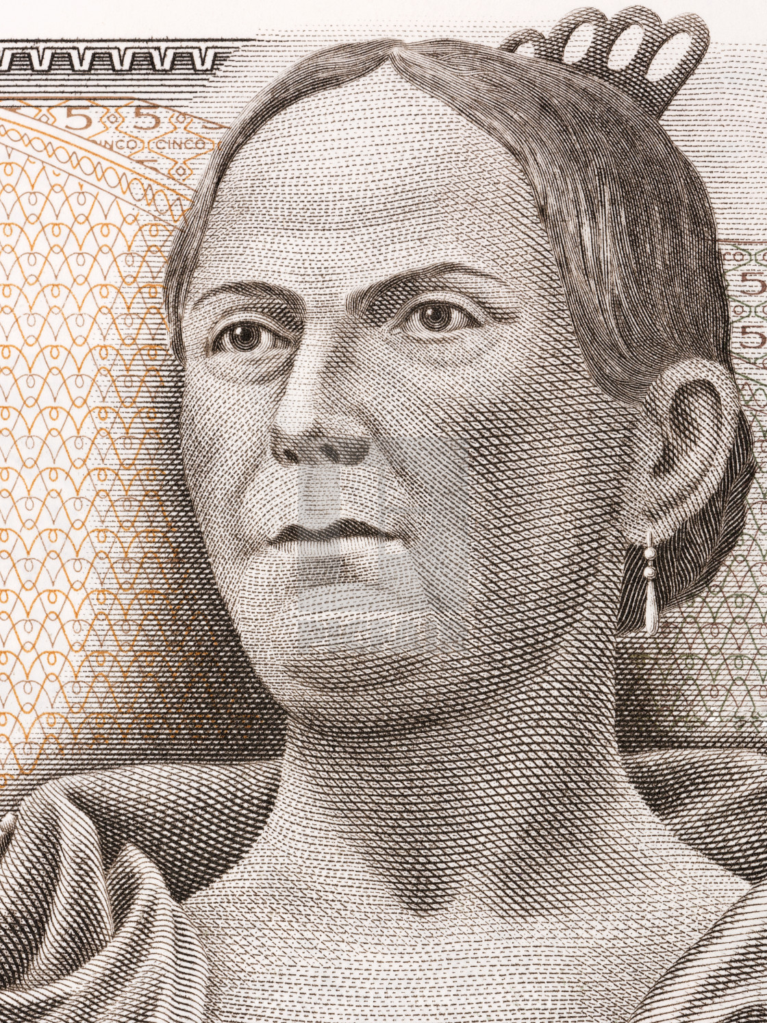 "Josefa Ortiz de Domínguez - La Corregidora portrait from Mexican Pesos" stock image