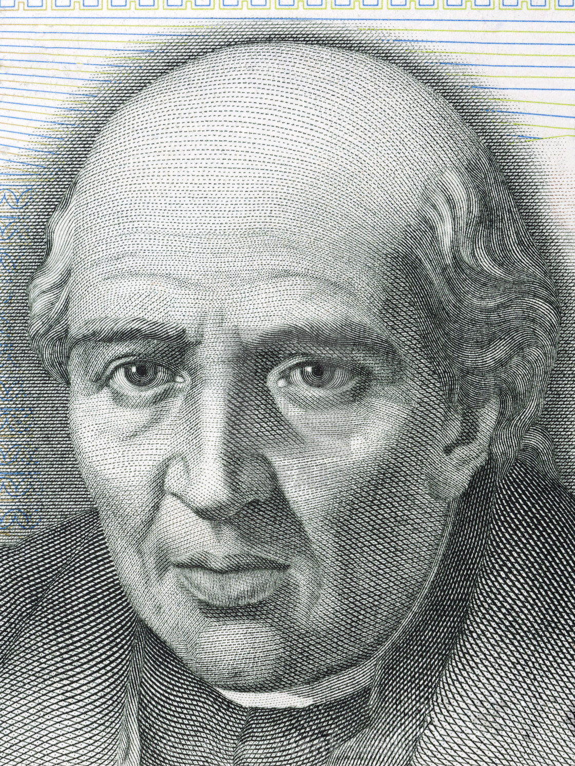 "Miguel Hidalgo y Costilla portrait from Mexican Pesos" stock image