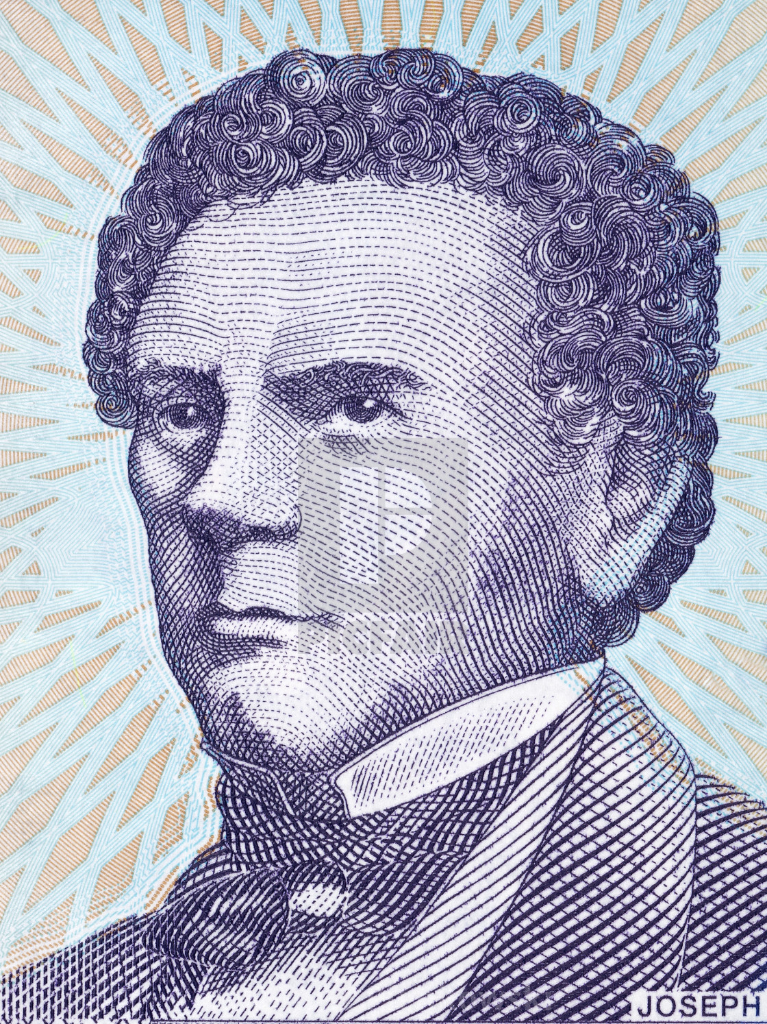 "Joseph Jenkins Roberts portrait from Liberian dollars" stock image