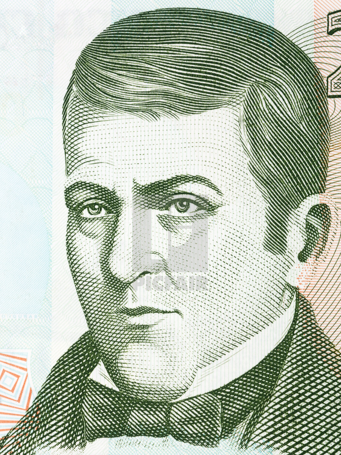 "Dionisio de Herrera portrait from Honduran money" stock image