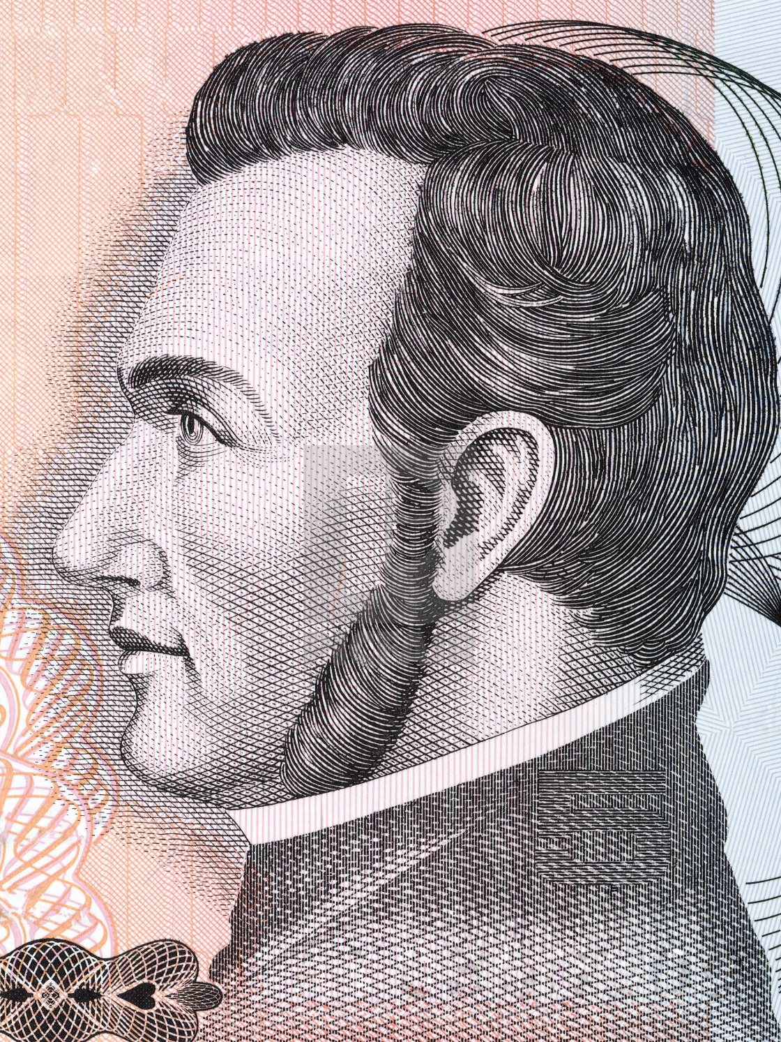 "Francisco Morazan portrait from Honduran money" stock image