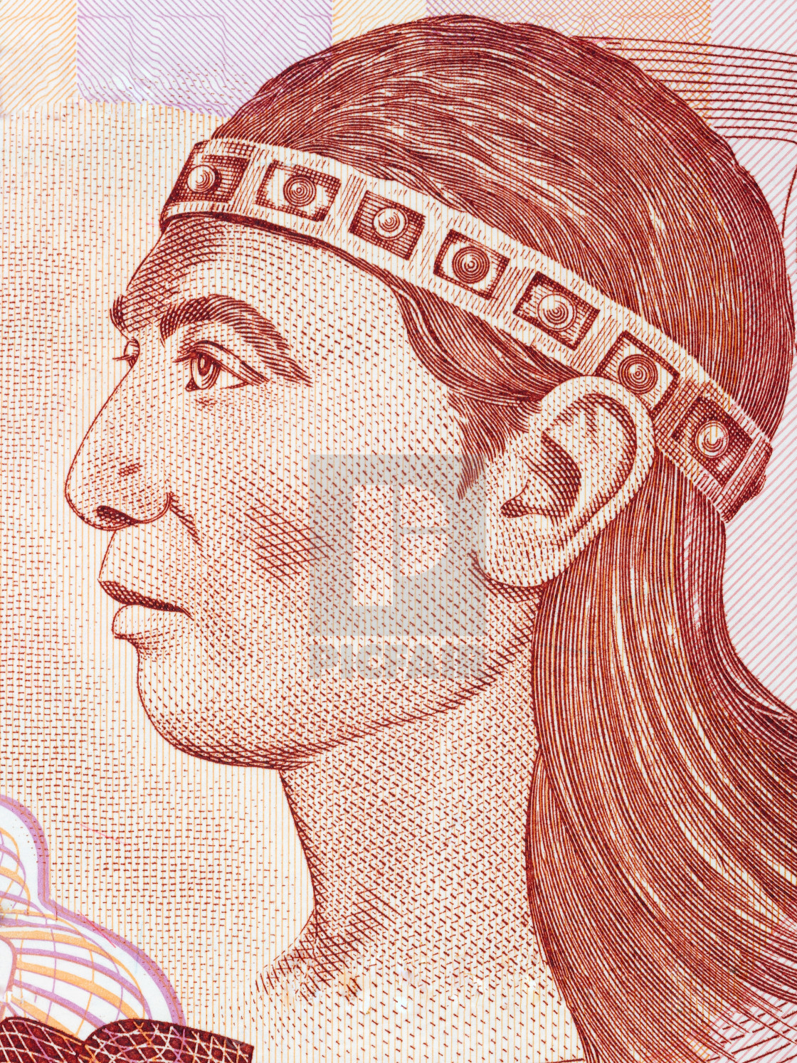 "Lempira (Lenca ruler) portrait from Honduran money" stock image