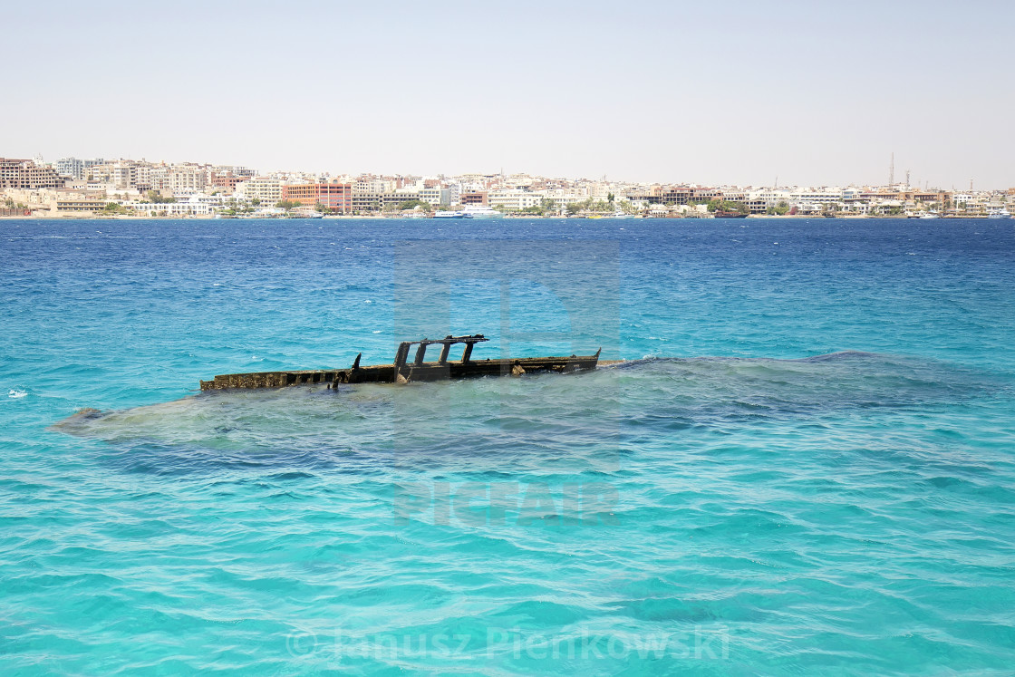 "Ship wreck in the Red Sea" stock image