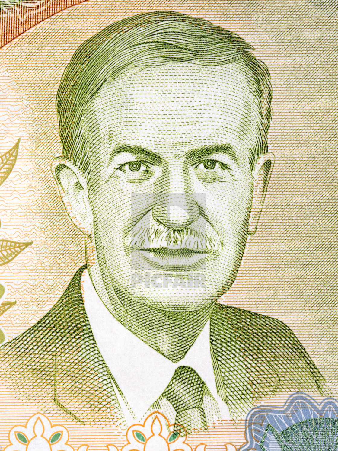 "Hafez al-Assad portrait from Syrian Pound" stock image