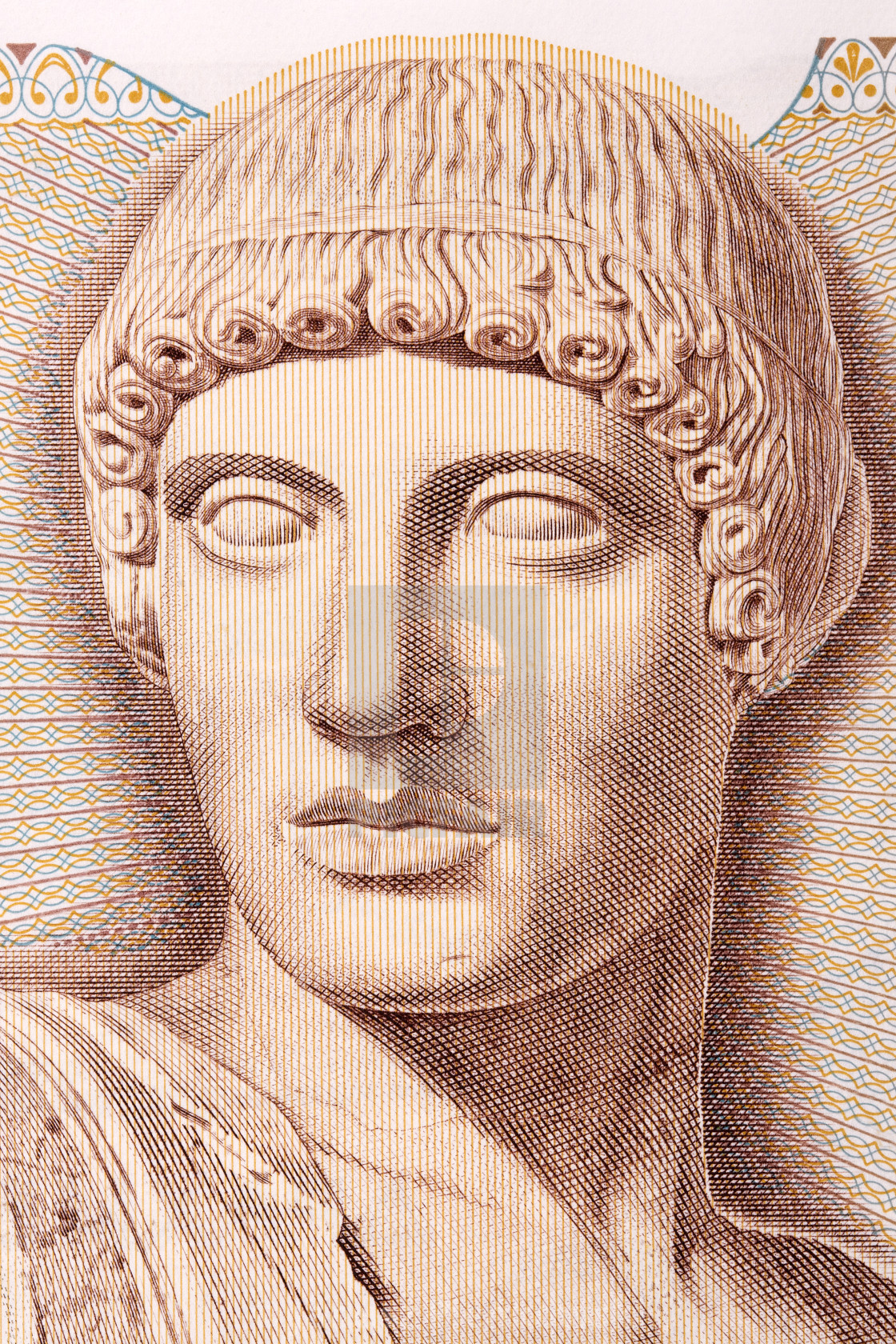 "Apollo portrait from Greek money" stock image