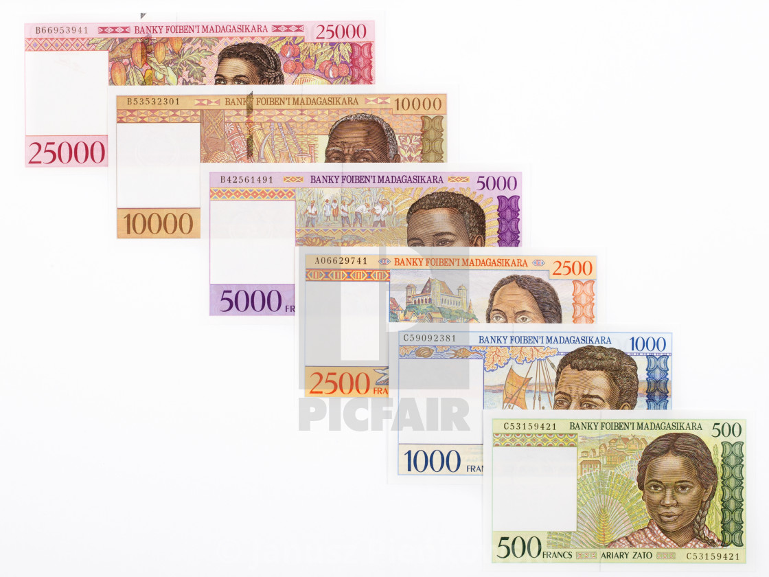 "Malagasy Ariary - full set money from Madagascar" stock image