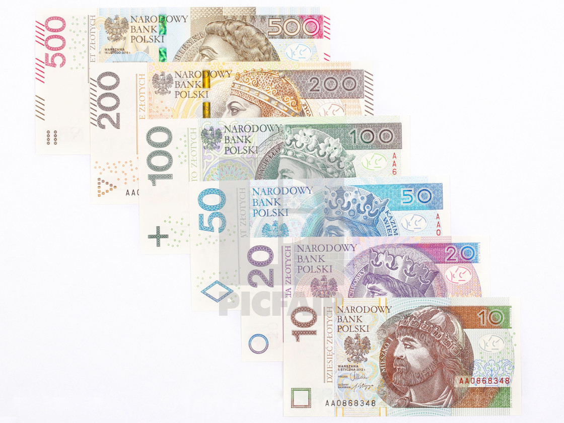 "Polish zloty - full set money from Poland" stock image