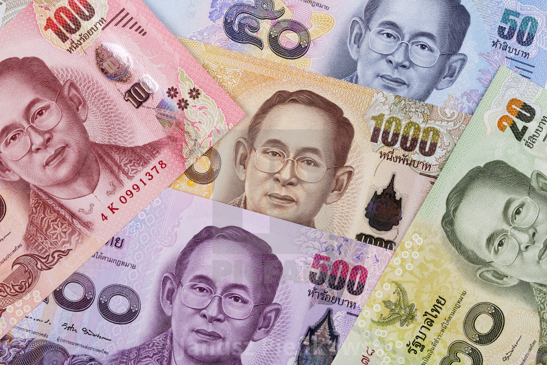 "Thai Baht, a business background with money from Thailand" stock image