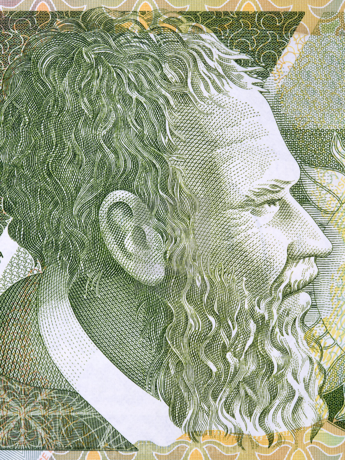 "Pjeter Bogdani portrait from Albanian money" stock image