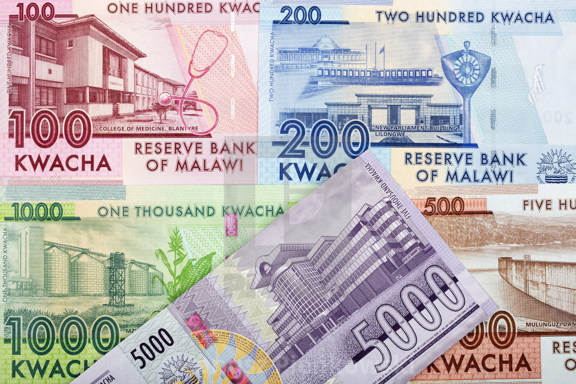 "Malawian money - new series of banknotes - reverse side" stock image