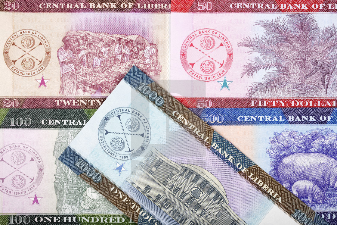 "Liberian dollar - new series of banknotes - reverse side" stock image