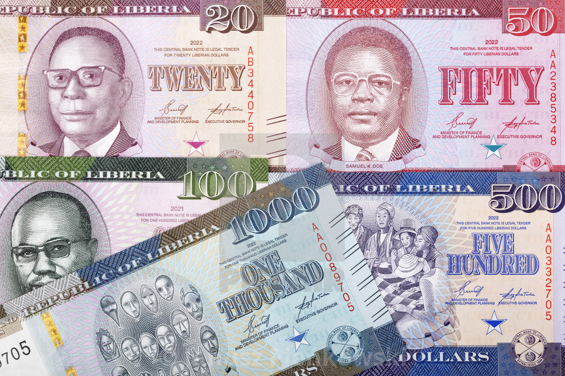 "Liberian dollar - new series of banknotes" stock image