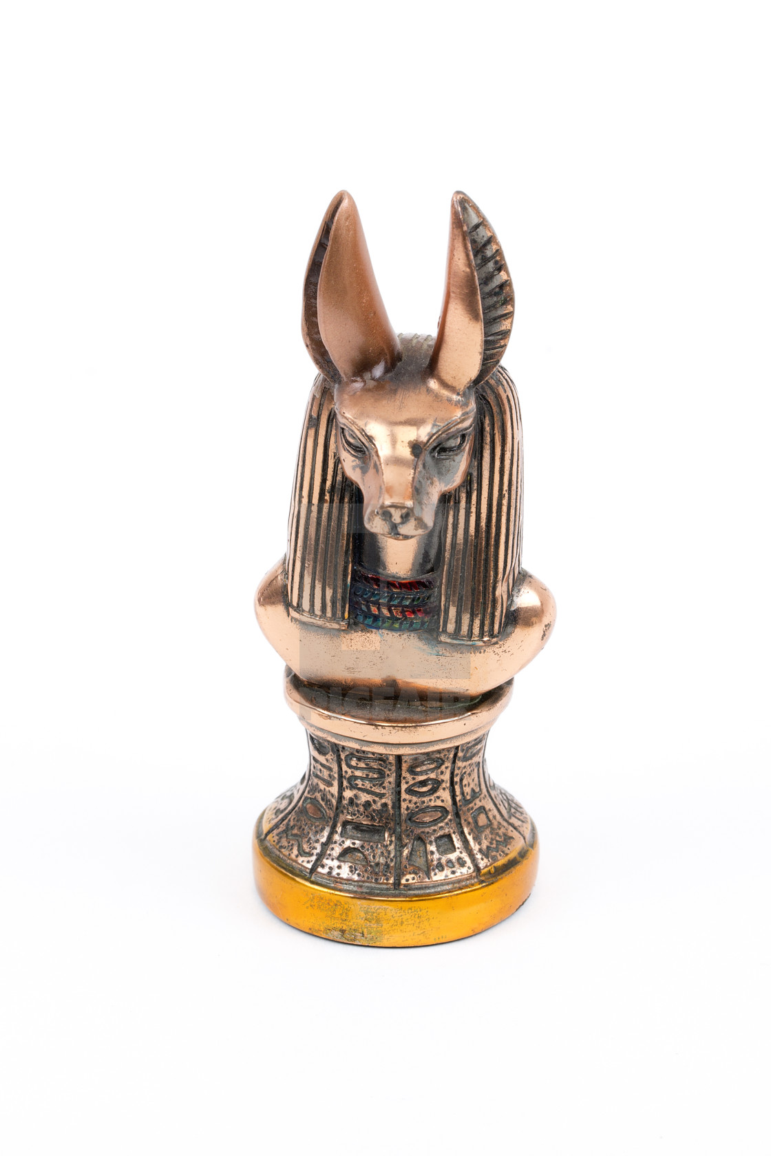 "Anubis figurine on a white background" stock image