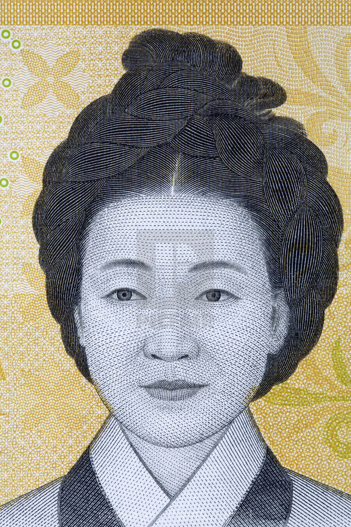 "Sin Saimdang portrait from Korean money" stock image