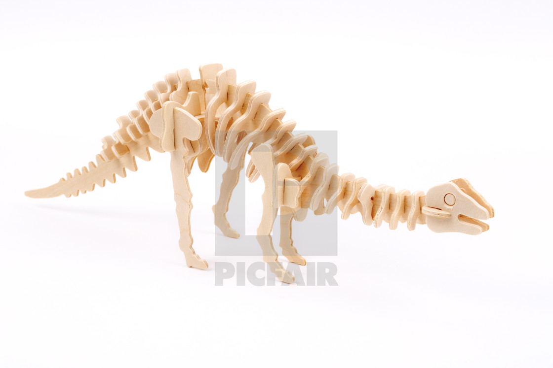 "Wooden dinosaur skeleton" stock image