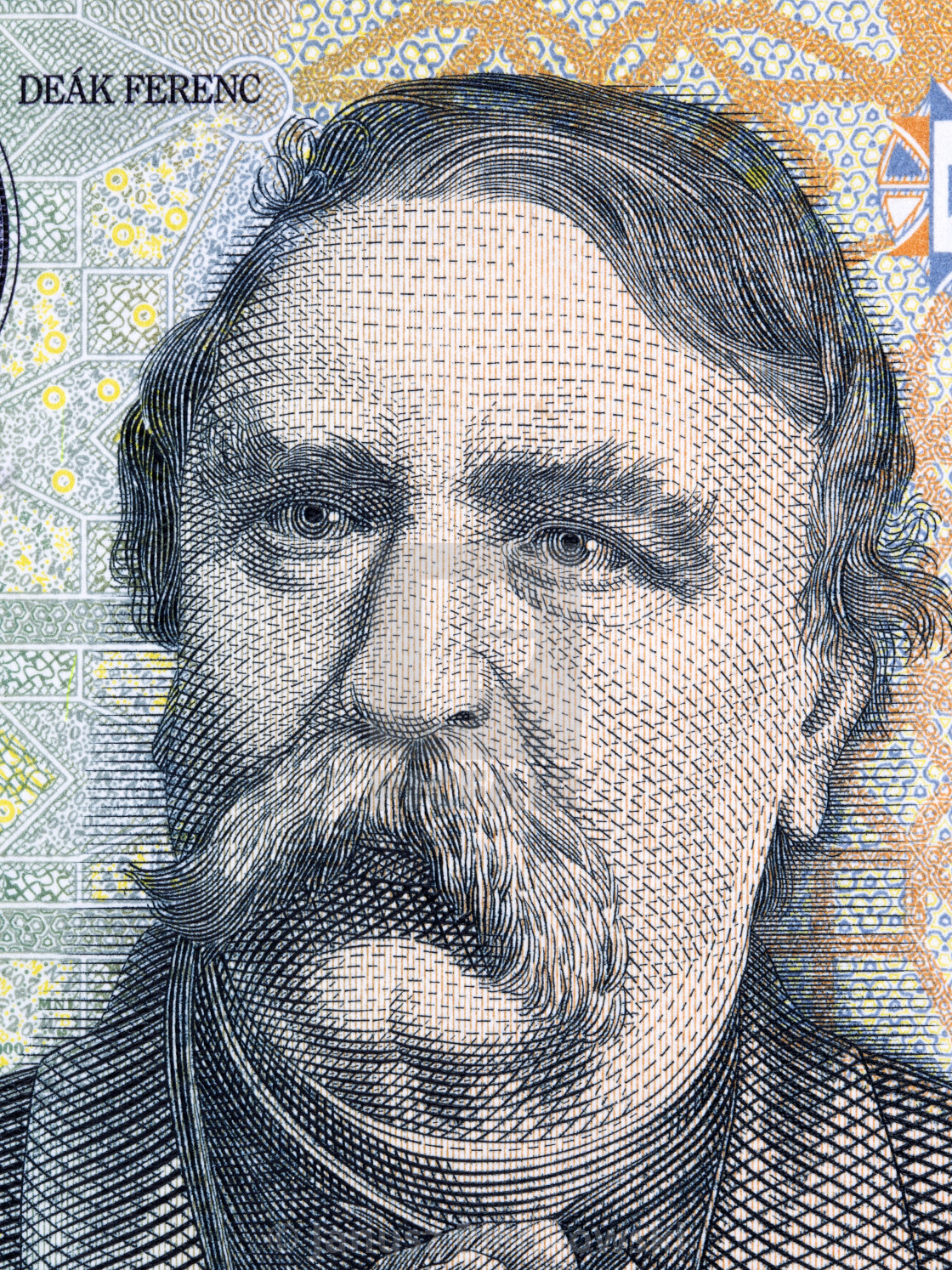 "Ferenc Deak portrait from Hungarian money" stock image