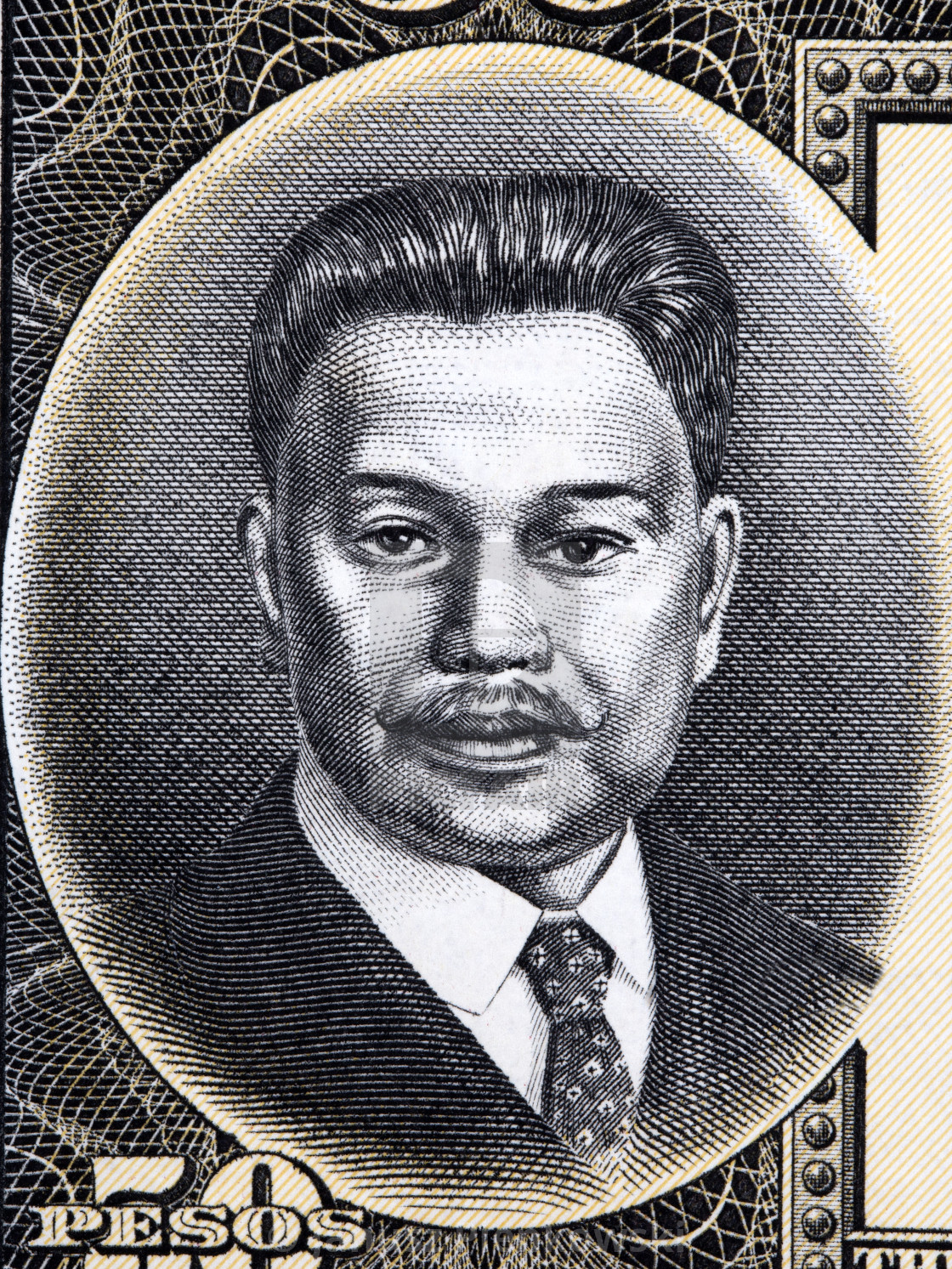 "Antonio Luna portrait from Philippine money" stock image