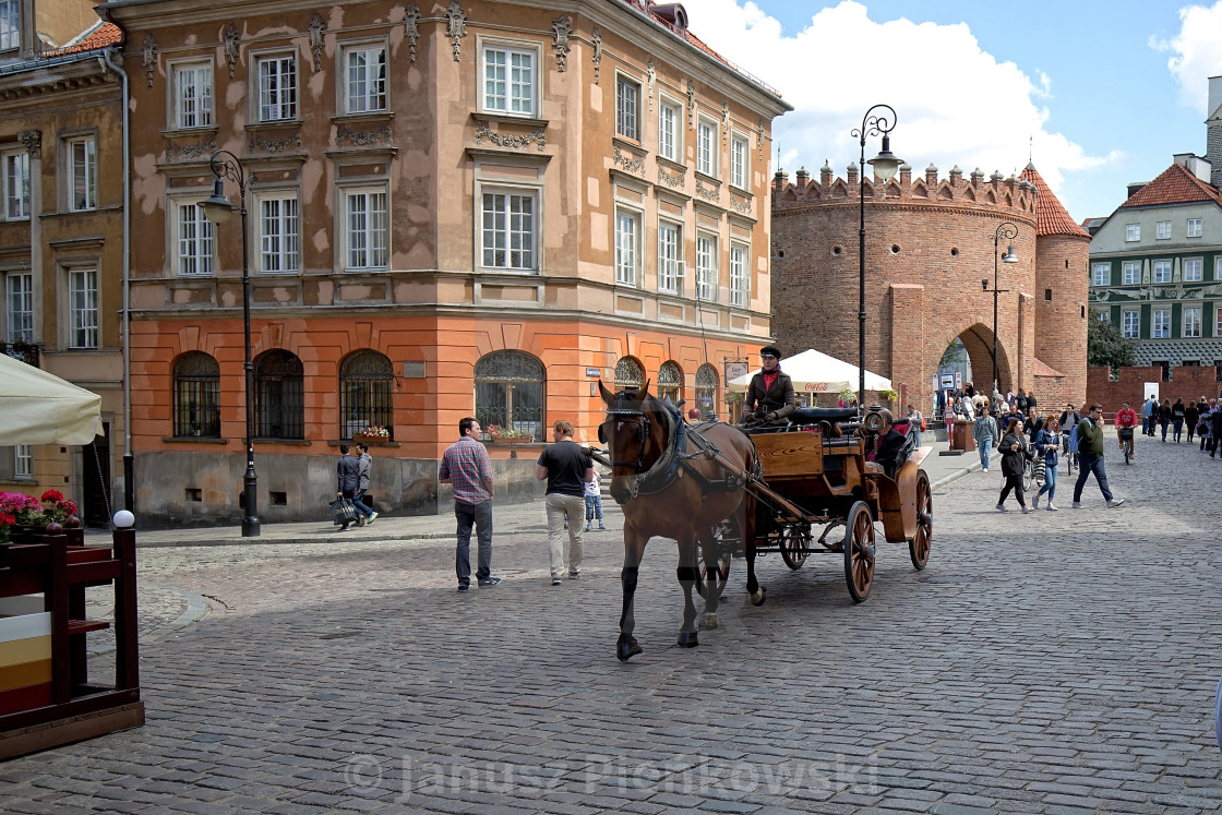 "Cab on the Warsaw street" stock image