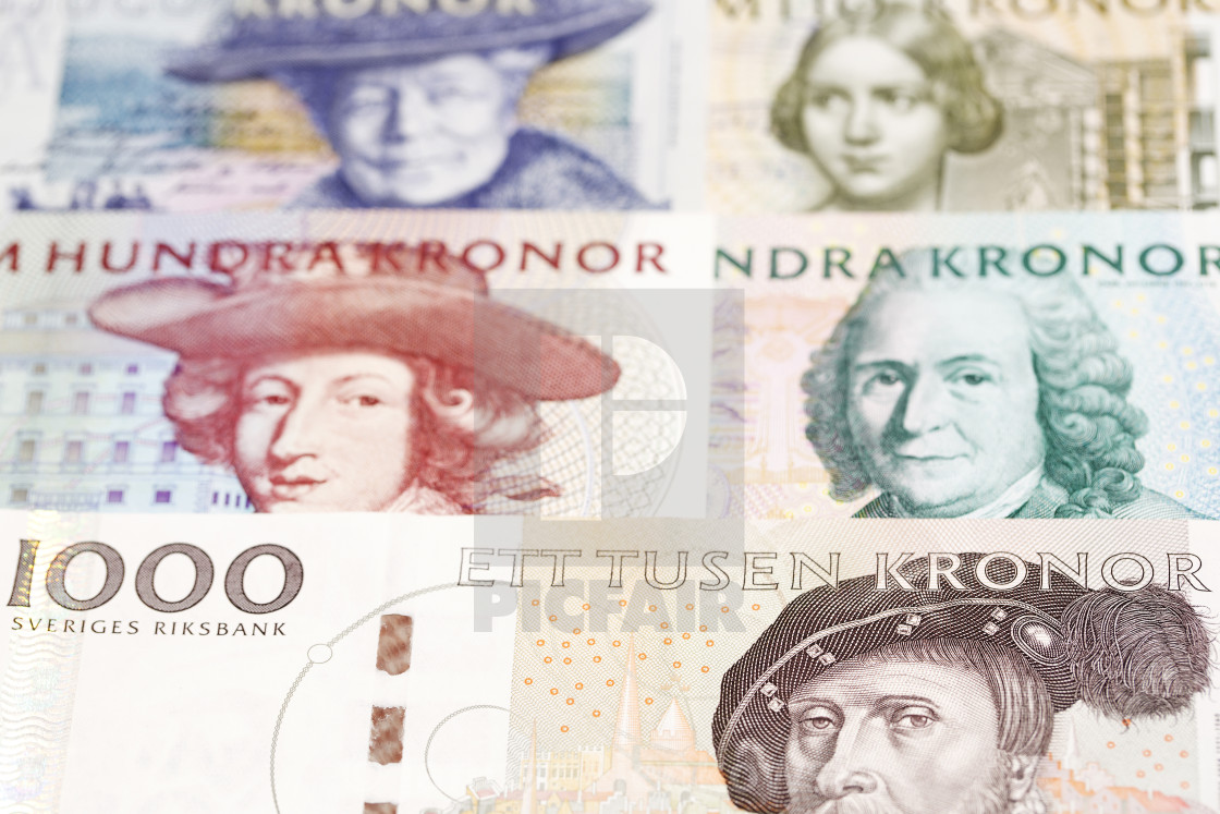 "Swedish krona a business background" stock image