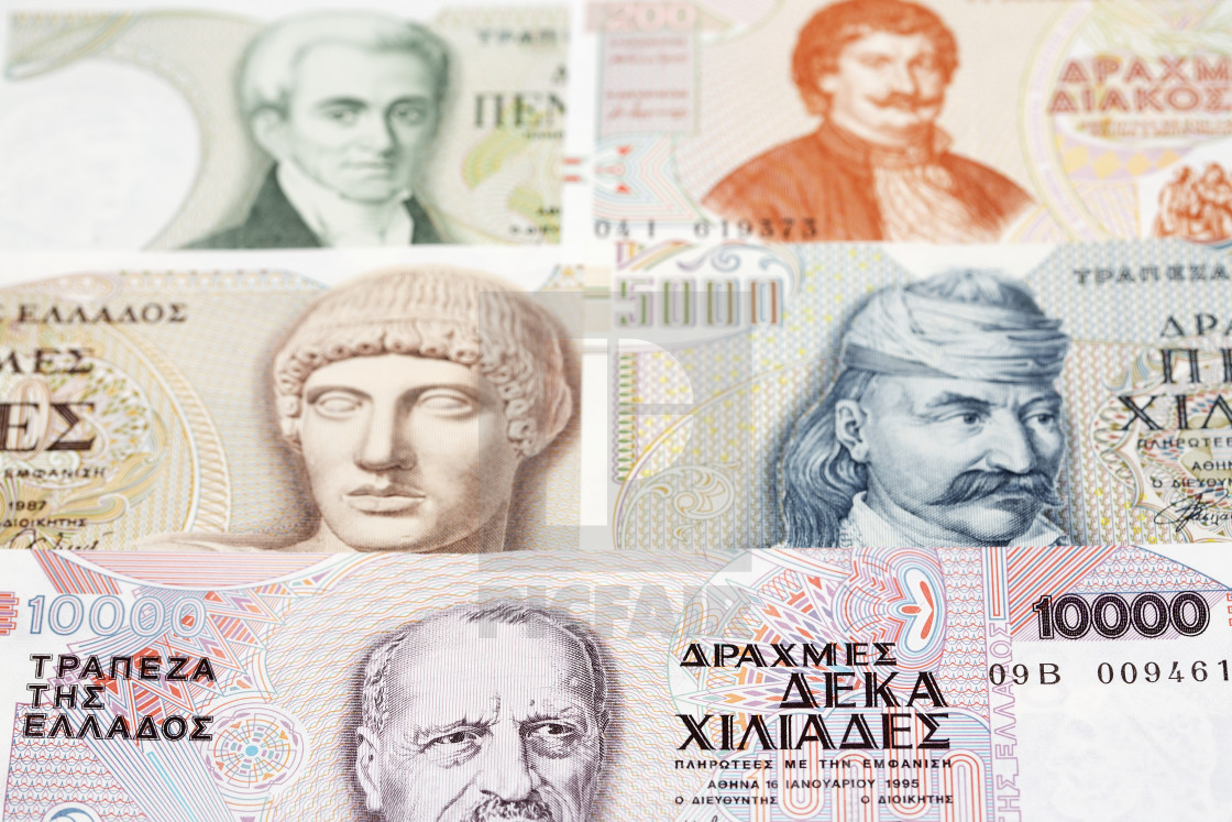 "Greek Drachma a business background" stock image