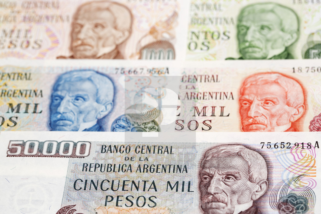 "Old Argentine peso a business background" stock image