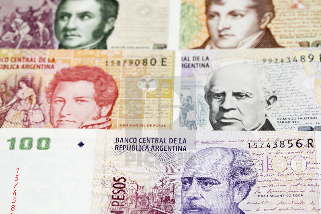 "Old Argentine peso a business background" stock image