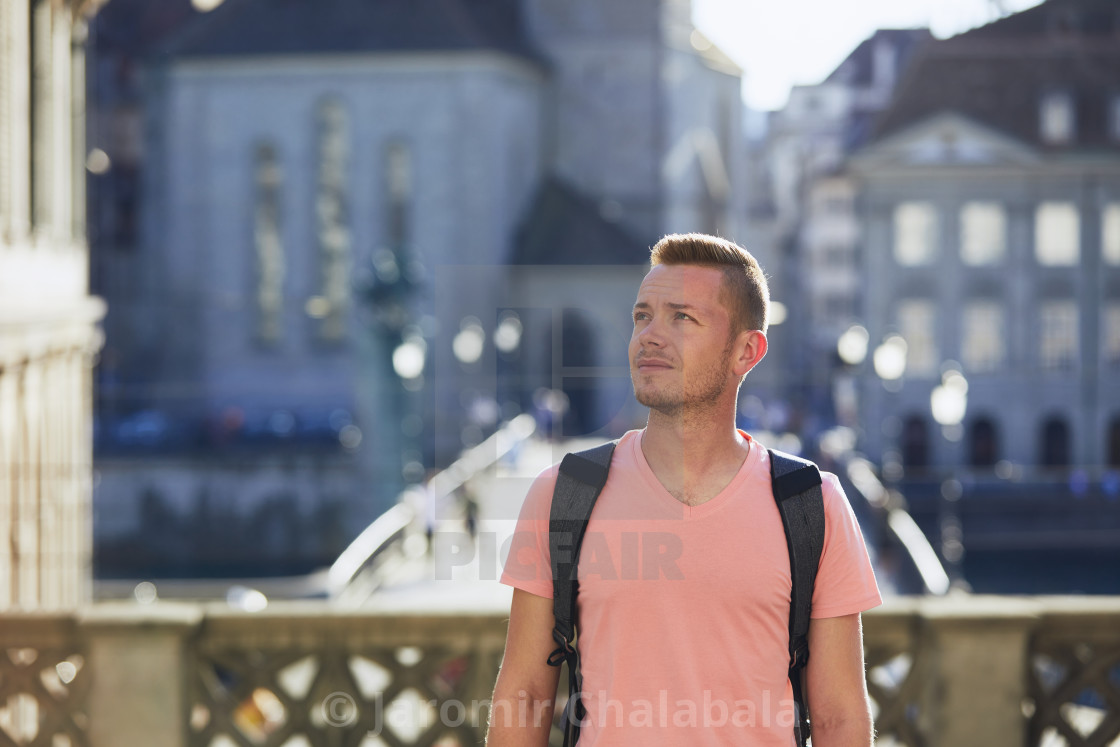 "Portrait of young tourist" stock image