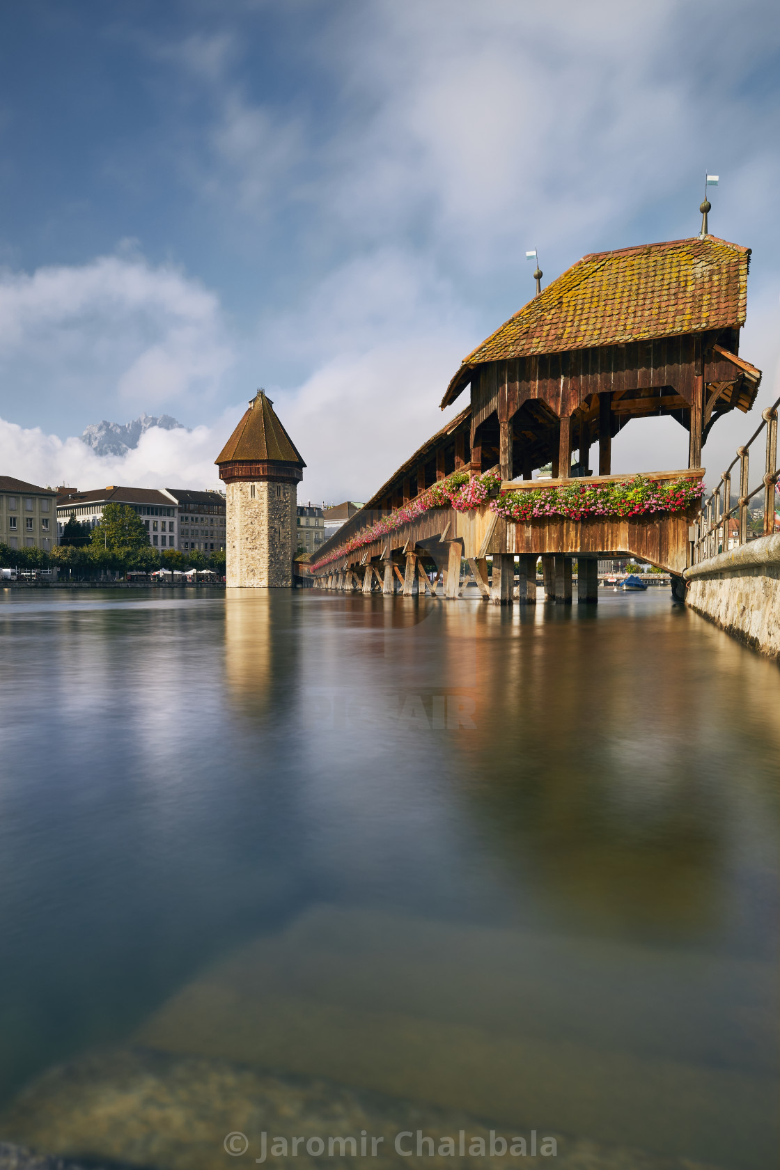 "Chapel Bridge at sunny day" stock image