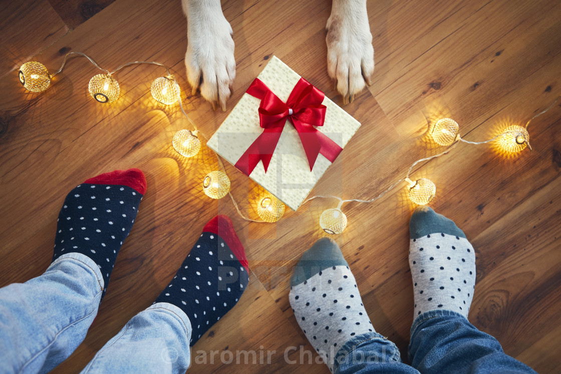 "Christmas celebration at home" stock image